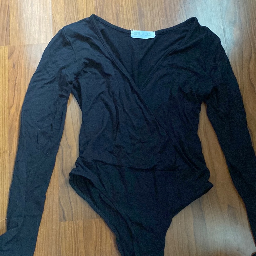 Black Stella Luce Long sleeve body suit